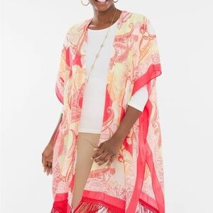 Chico's Warm Multi-Color Paisley Ruana nwt